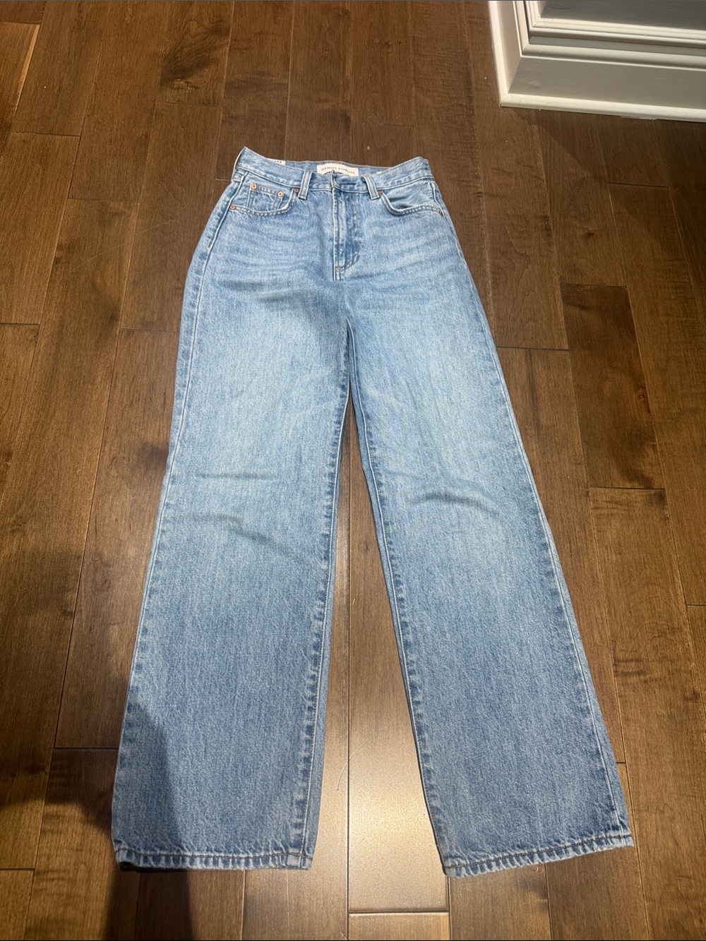 Denim Forum Light Blue High-Rise Wide Leg Jeans